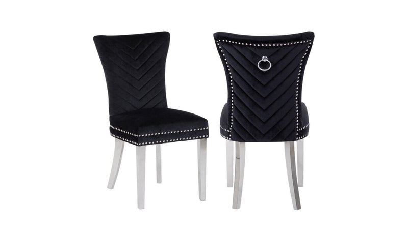 Eva Stainless Steel Legs Black - 2 Chairs per BOX - Eva Stainless Steel Legs Black - 2 Chairs per BOX