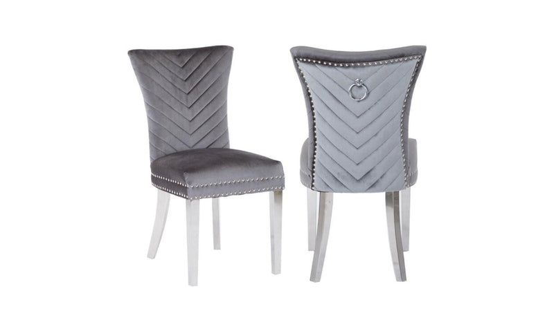 Eva Stainless Steel Legs Dark Gray - 2 Chairs per BOX - Eva Stainless Steel Legs Dark Gray - 2 Chairs per BOX
