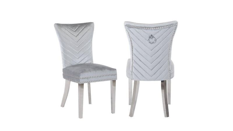 Eva Stainless Steel Legs Light Gray - 2 Chairs per BOX - Eva Stainless Steel Legs Light Gray - 2 Chairs per BOX
