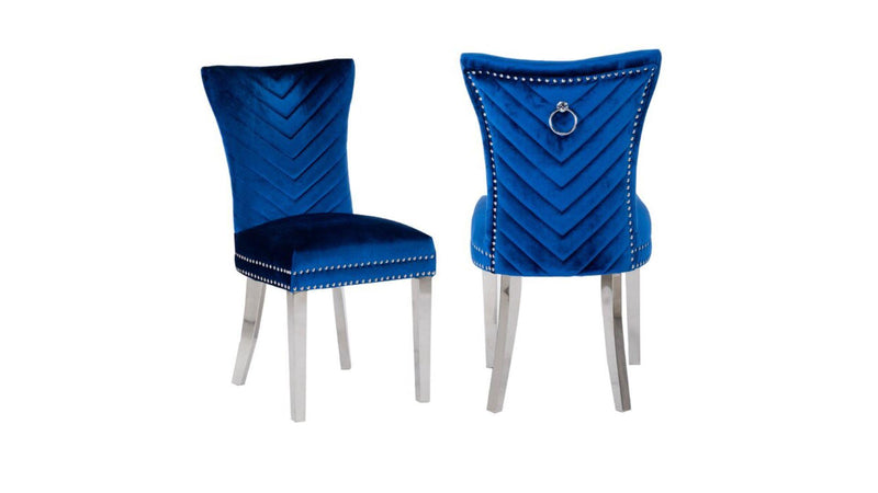 Eva Stainless Steel Legs Navy - 2 Chairs per BOX - Eva Stainless Steel Legs Navy - 2 Chairs per BOX