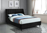 Eva Velvet King Bed Black - Gate FurnitureKing Bed