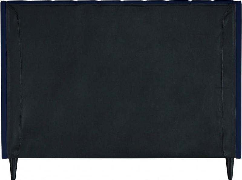 Eva Velvet King Bed Blue - Gate FurnitureKing Bed