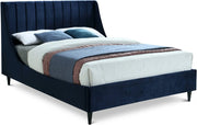 Eva Velvet King Bed Blue - Gate FurnitureKing Bed