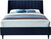 Eva Velvet King Bed Blue - Gate FurnitureKing Bed