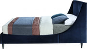Eva Velvet Queen Bed Blue - Gate FurnitureQueen Bed