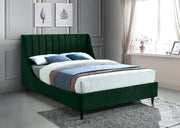 Eva Velvet Queen Bed Green - Gate FurnitureQueen Bed