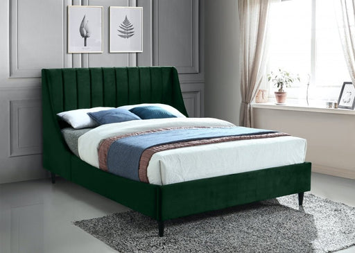 Eva Velvet Queen Bed Green - Gate FurnitureQueen Bed