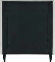 Eva Velvet Twin Bed Cream - Gate FurnitureTwin Bed