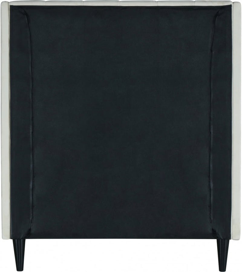 Eva Velvet Twin Bed Cream - Gate FurnitureTwin Bed