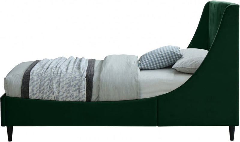 Eva Velvet Twin Bed Green - Gate FurnitureTwin Bed