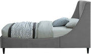 Eva Velvet Twin Bed Grey - Gate FurnitureTwin Bed
