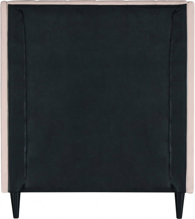 Eva Velvet Twin Bed Pink - Gate FurnitureTwin Bed