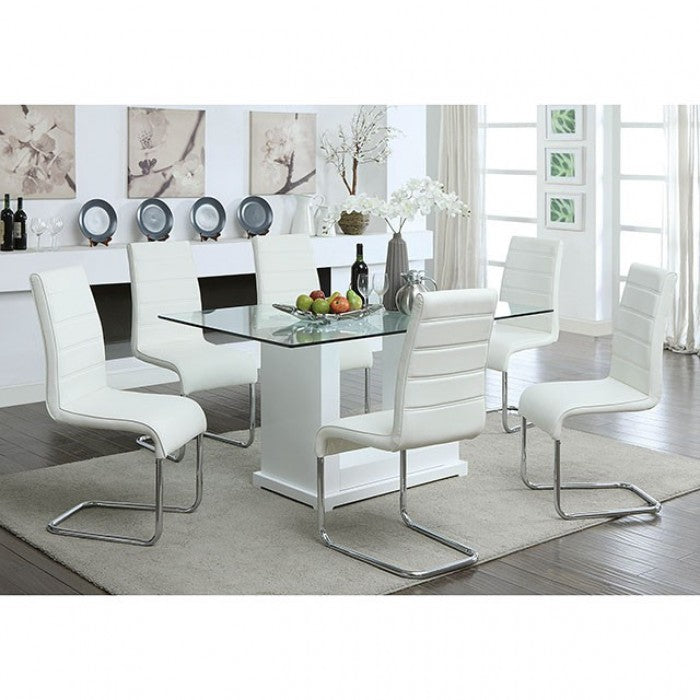 Eva White/Clear Dining Table - CM3917T-TABLE