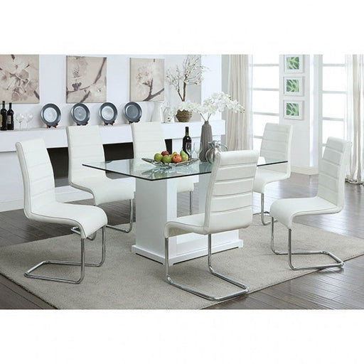Eva White/Clear Dining Table - CM3917T-TABLE