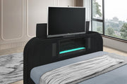 Evalyn King Bed W/ TV Stand & Fireplace (Black) - B845-King