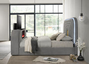 Evalyn King Bed W/ TV Stand & Fireplace (Grey) - B847-King