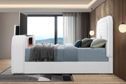 Evalyn King Bed W/ TV Stand & Fireplace (White) - B846-King