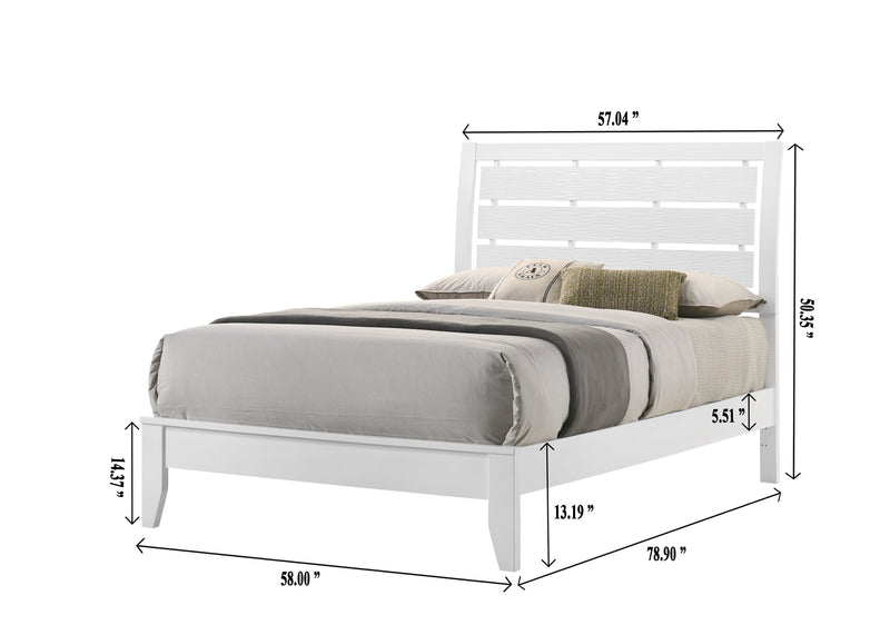 Evan White Full Panel Bed - Gate FurnitureFull Bed