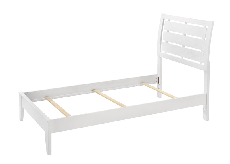 Evan White Twin Panel Bed - Gate FurnitureTwin Bed