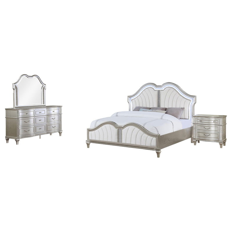 Evangeline 4-piece Eastern King Bedroom Set Silver Oak - 223391KE-S4