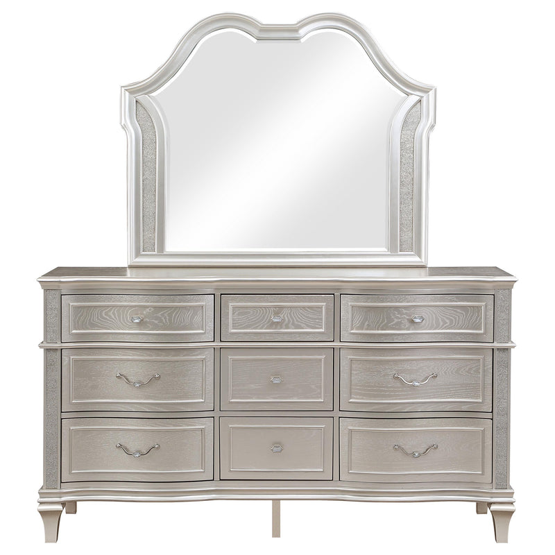 Evangeline 9-drawer Dresser with Mirror Silver Oak - 223393M