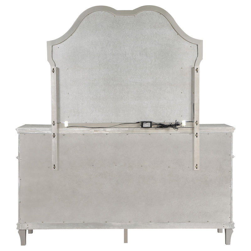 Evangeline 9-drawer Dresser with Mirror Silver Oak - 223393M