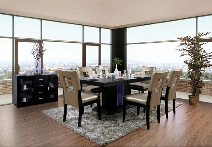 Evangeline Black/Beige Dining Table - CM3394T