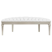Evangeline Curved Fabric Upholstered Bench Silver Oak - 223396