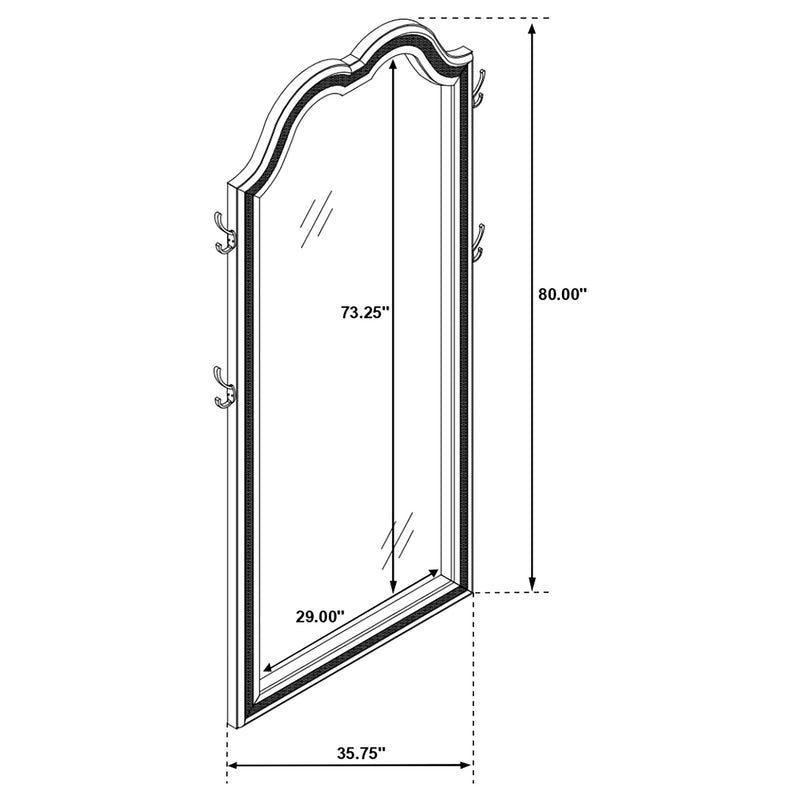 Evangeline Full Length LED Light Floor Mirror Silver Oak - 223400
