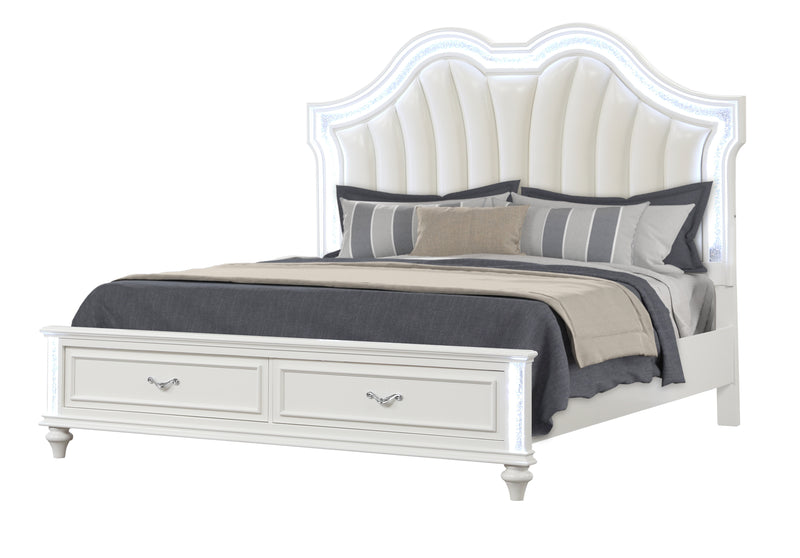 Evangeline White King Bed - EVANGELINE-WT-K-BED