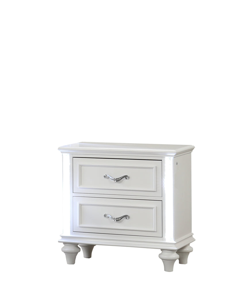 Evangeline White Nightstand - EVANGELINE-WH-NS