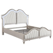 Evangeline Wood Eastern King LED Panel Bed Silver Oak - 223391KE