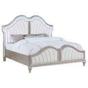 Evangeline Wood Eastern King LED Panel Bed Silver Oak - 223391KE