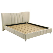 Evelyn Upholstered Eastern King Panel Platform Bed Ivory - 315956KE