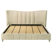 Evelyn Upholstered Eastern King Panel Platform Bed Ivory - 315956KE
