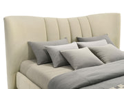 Evelyn Upholstered Eastern King Panel Platform Bed Ivory - 315956KE