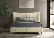 Evelyn Upholstered Queen Panel Platform Bed Ivory - 315956Q
