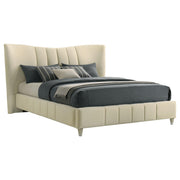 Evelyn Upholstered Queen Panel Platform Bed Ivory - 315956Q