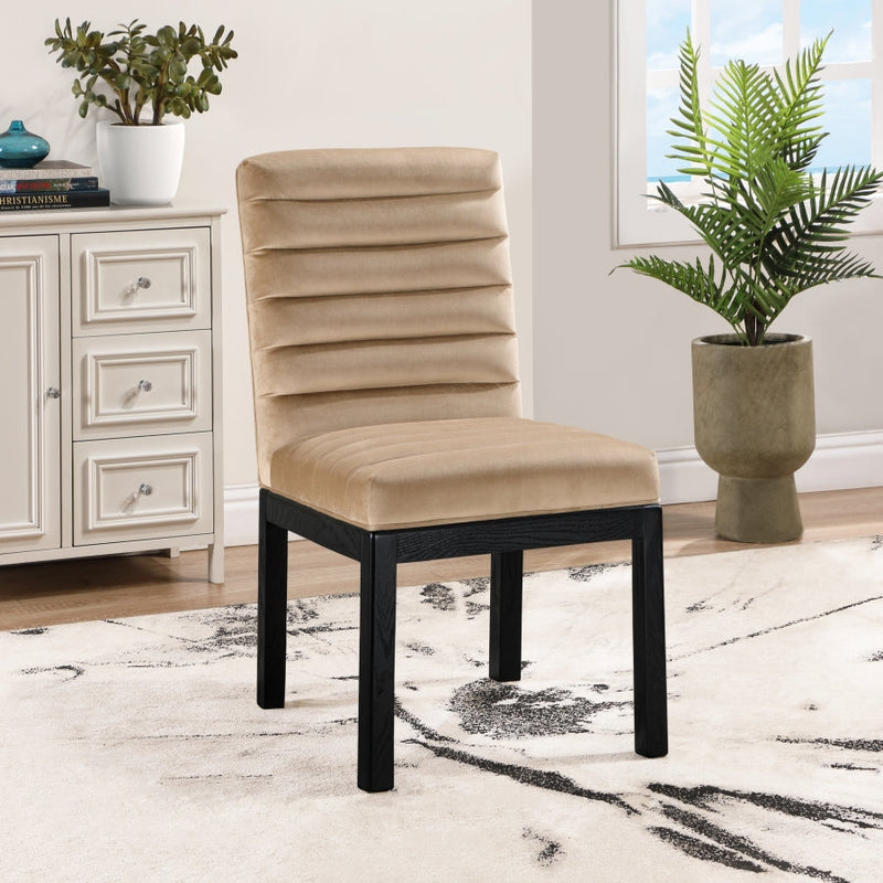 Evelyn Velvet Upholstered Dining Chair in Beige - 902Beige-C