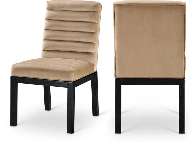 Evelyn Velvet Upholstered Dining Chair in Beige - 902Beige-C