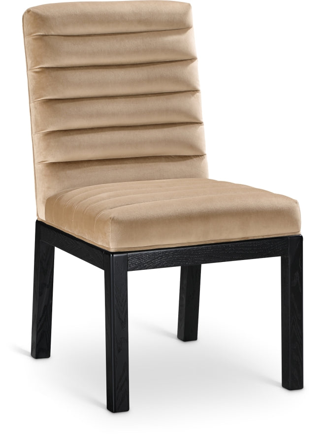 Evelyn Velvet Upholstered Dining Chair in Beige - 902Beige-C