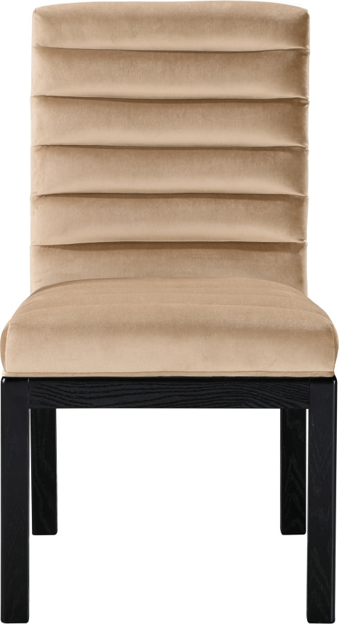 Evelyn Velvet Upholstered Dining Chair in Beige - 902Beige-C