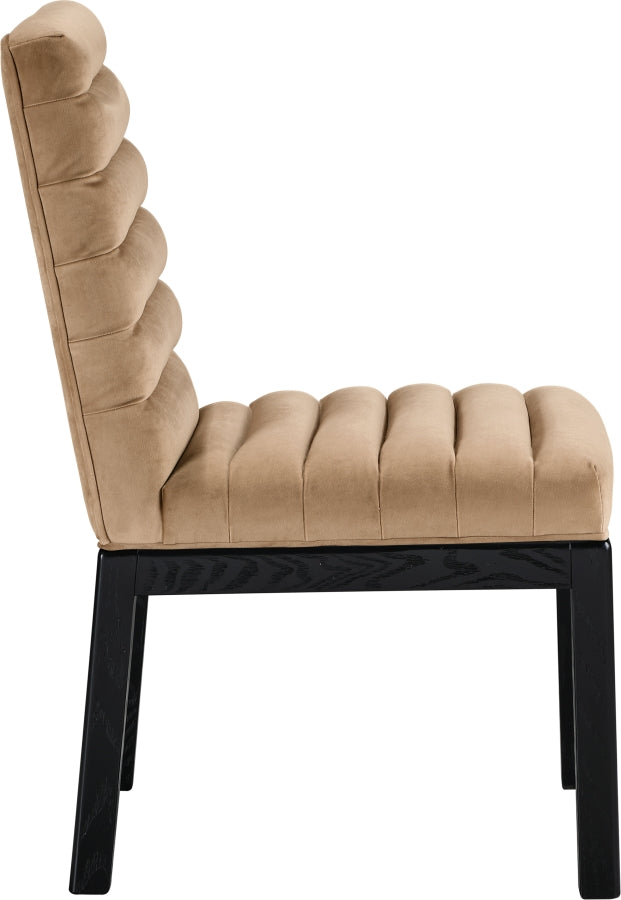 Evelyn Velvet Upholstered Dining Chair in Beige - 902Beige-C