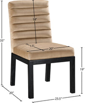 Evelyn Velvet Upholstered Dining Chair in Beige - 902Beige-C
