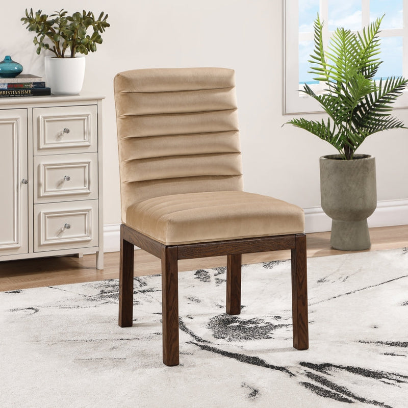 Evelyn Velvet Upholstered Dining Chair in Beige - 903Beige-C