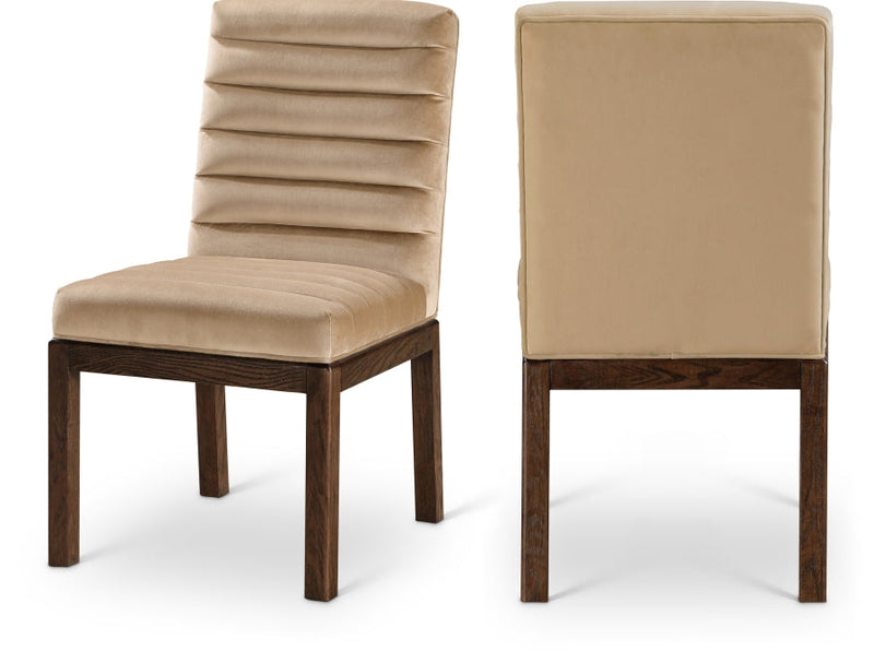 Evelyn Velvet Upholstered Dining Chair in Beige - 903Beige-C
