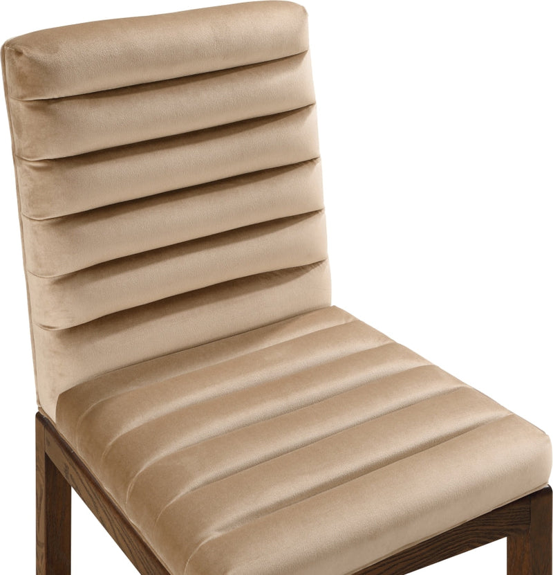 Evelyn Velvet Upholstered Dining Chair in Beige - 903Beige-C