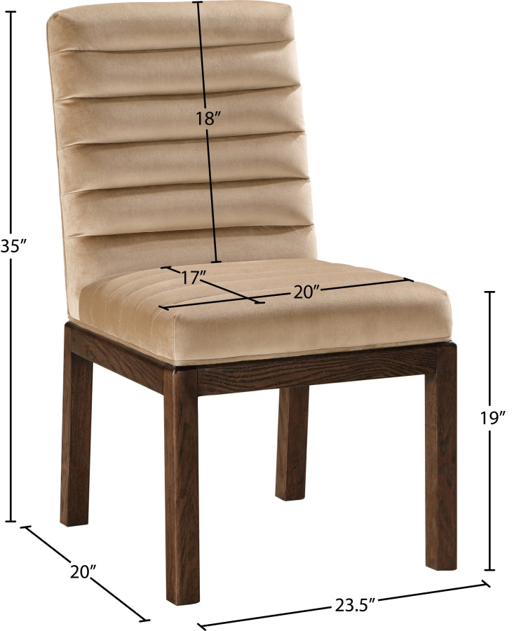 Evelyn Velvet Upholstered Dining Chair in Beige - 903Beige-C