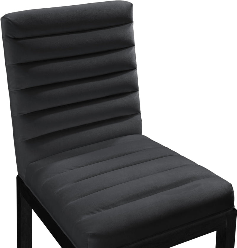 Evelyn Velvet Upholstered Dining Chair in Black - 902Black-C