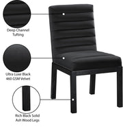 Evelyn Velvet Upholstered Dining Chair in Black - 902Black-C